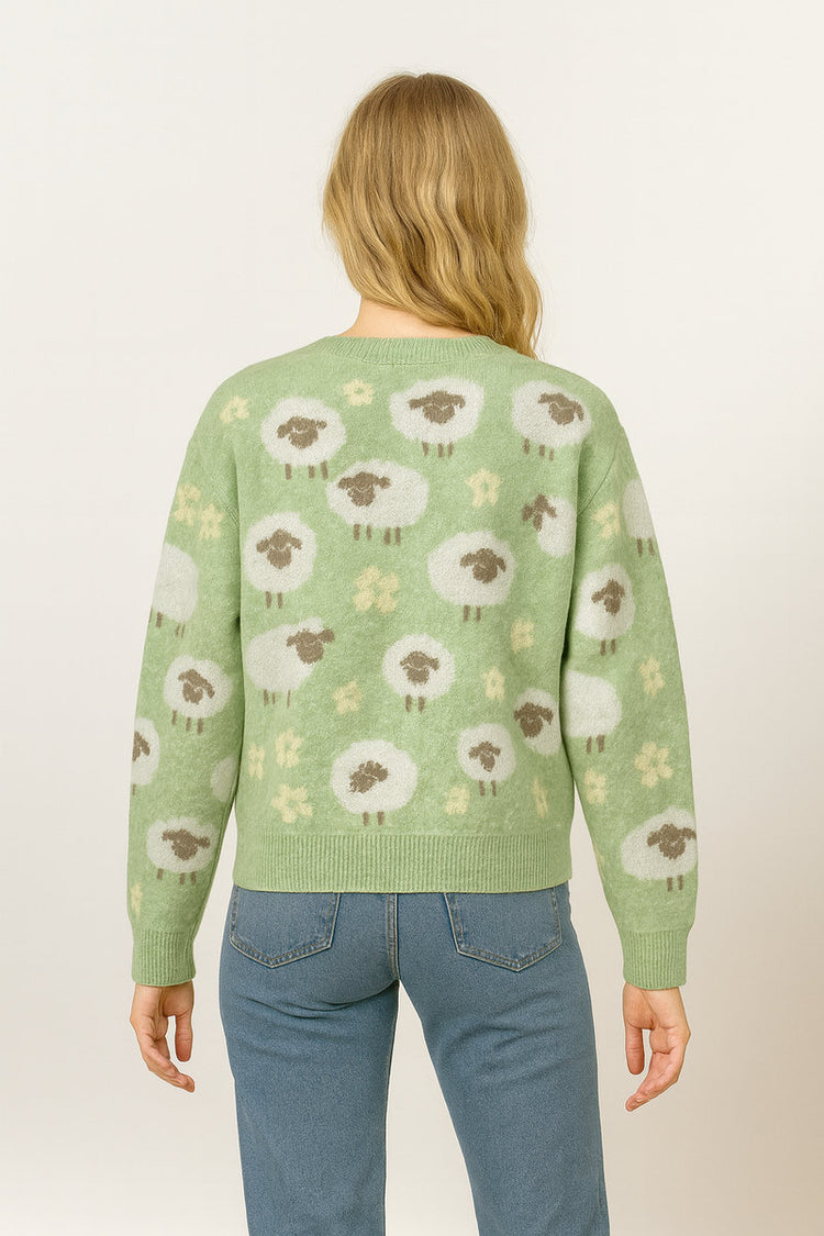 Sheep Crew Sweater - GRN