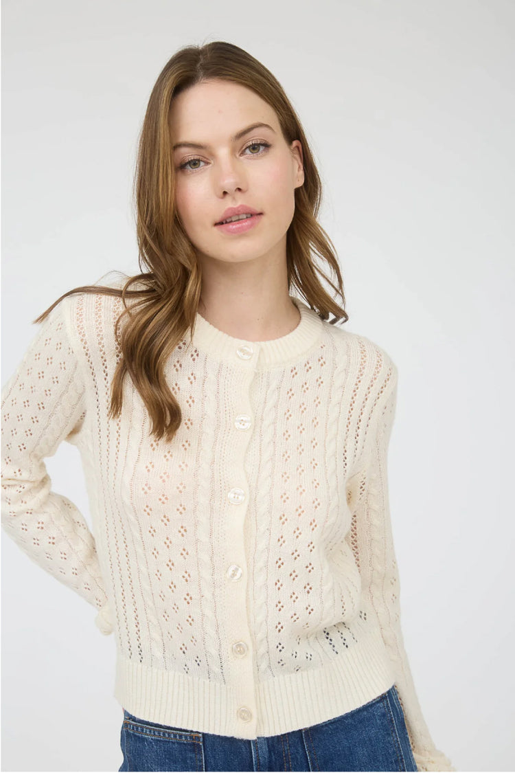 Sheer Cable Cardigan - CRM