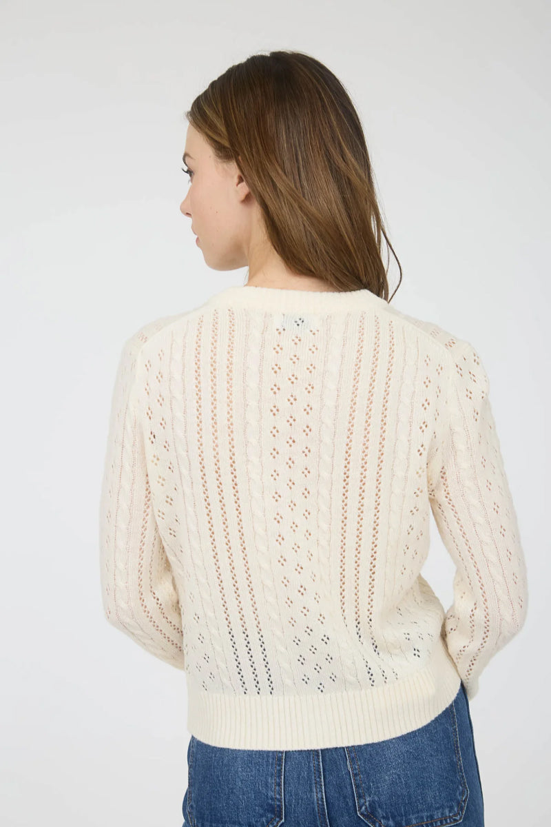 Sheer Cable Cardigan - CRM