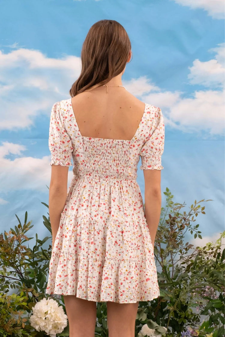 Shortcake Floral Mini Dress - IVR
