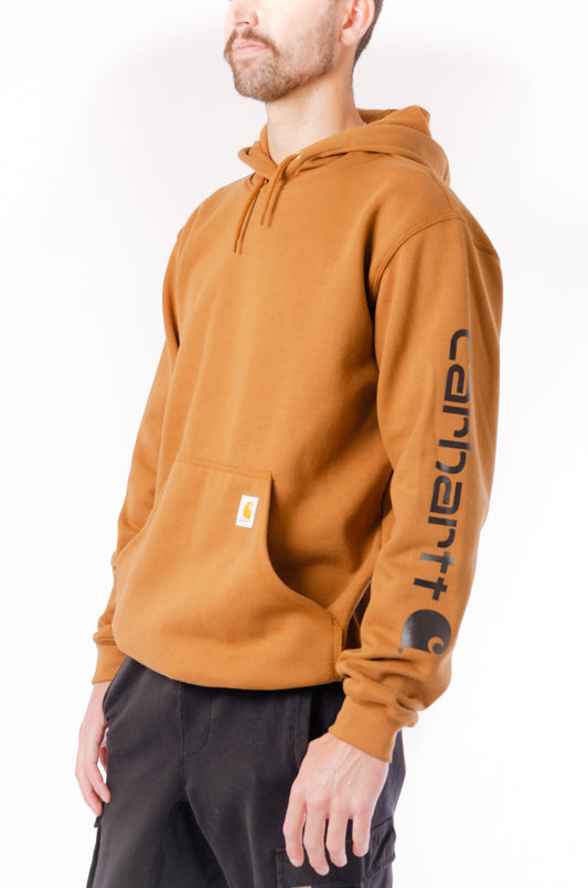 Logo Sleeve Hoodie - Brown