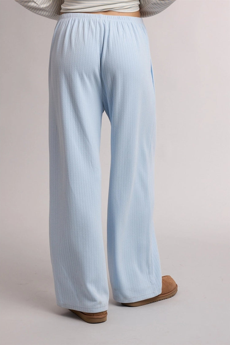 Soft Rib Relaxed Pants - BLU