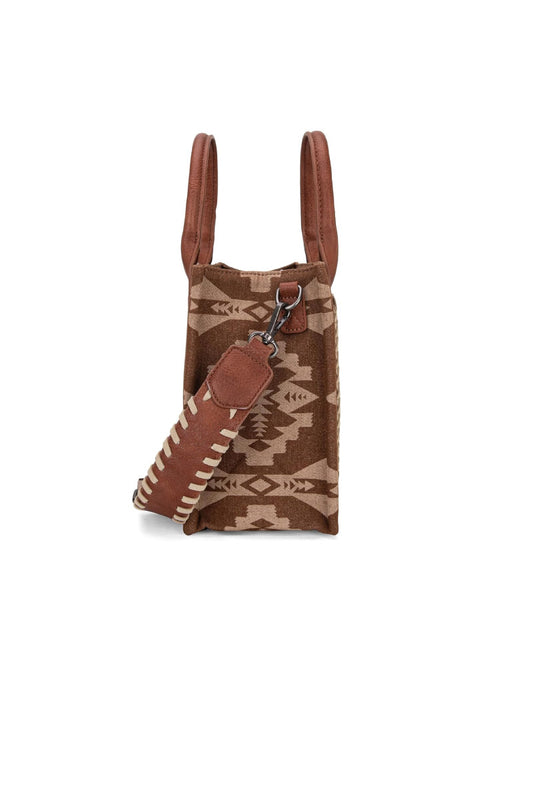 Southwest Crossbody Mini Tote - BRN
