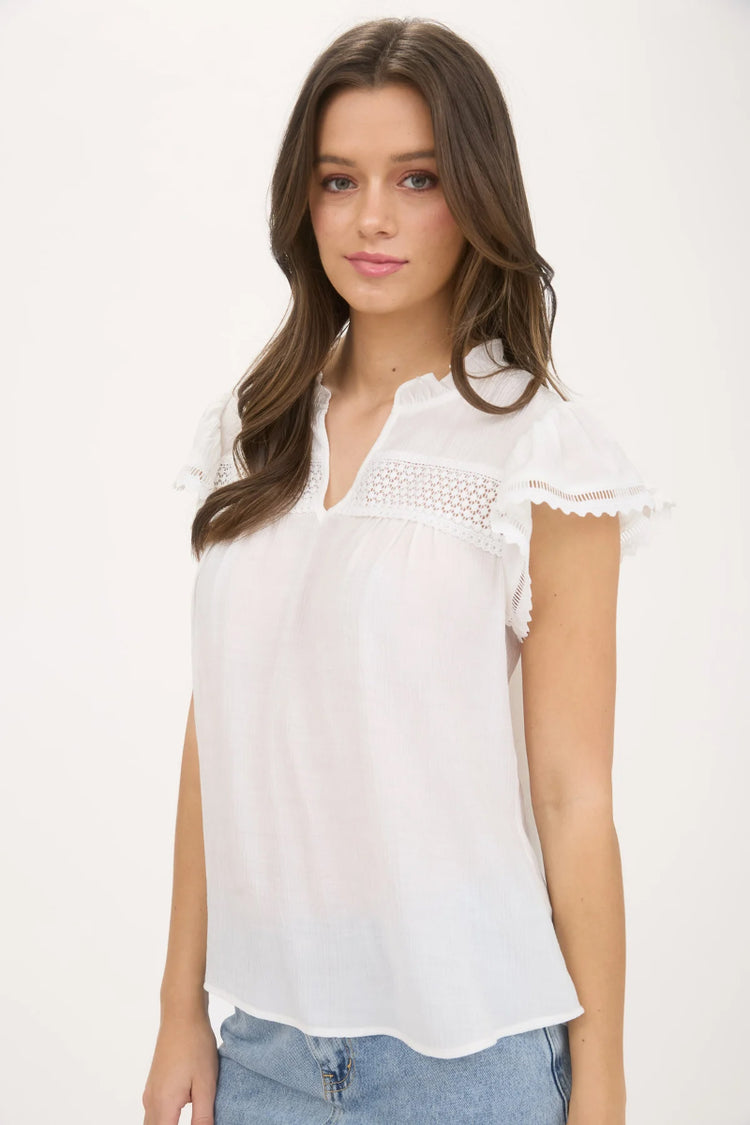 Symphony Eyelet Lace Top - WHT
