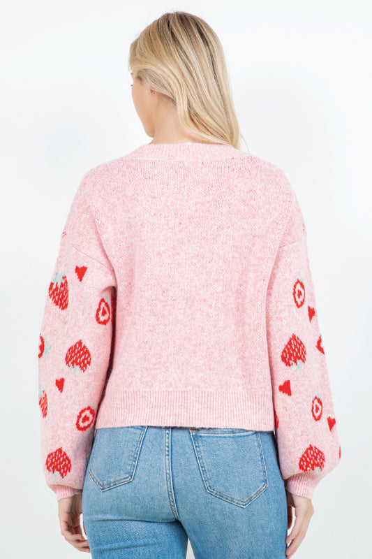 Strawberries Cardigan - PNK