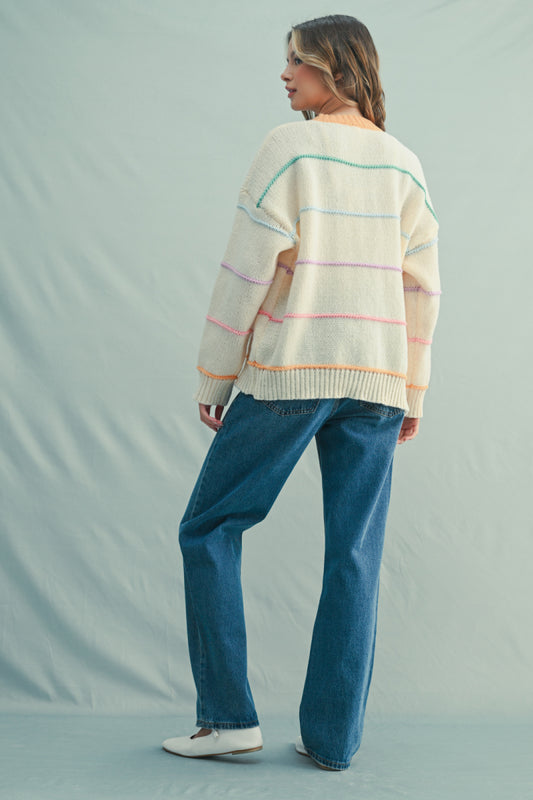 Stripe Cardigan - CRM