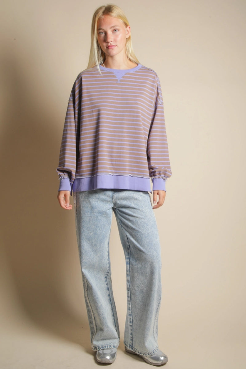 Striped Crew Sweatshirt - MOC