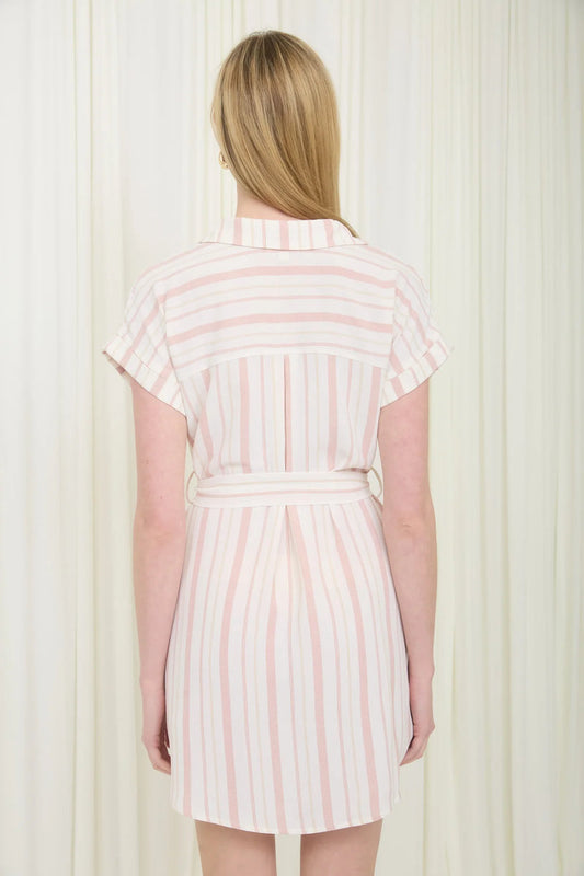 Striped Shirt Dress - BLS