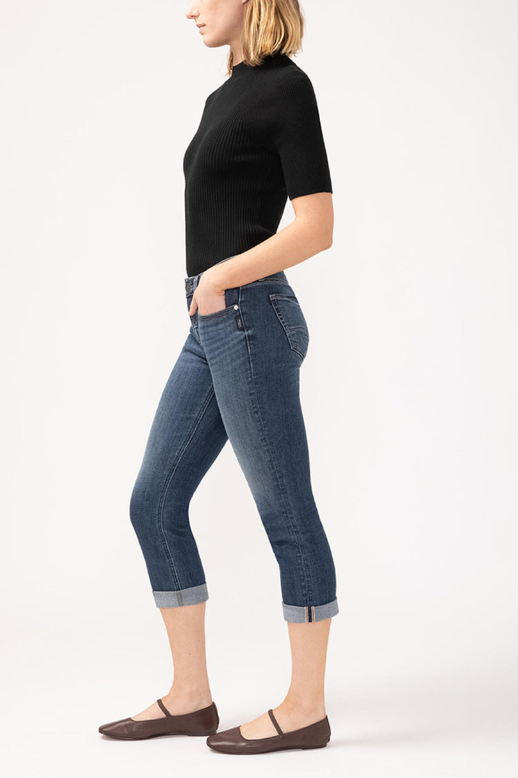 Suki Mid Rise Capri Jeans - MDW