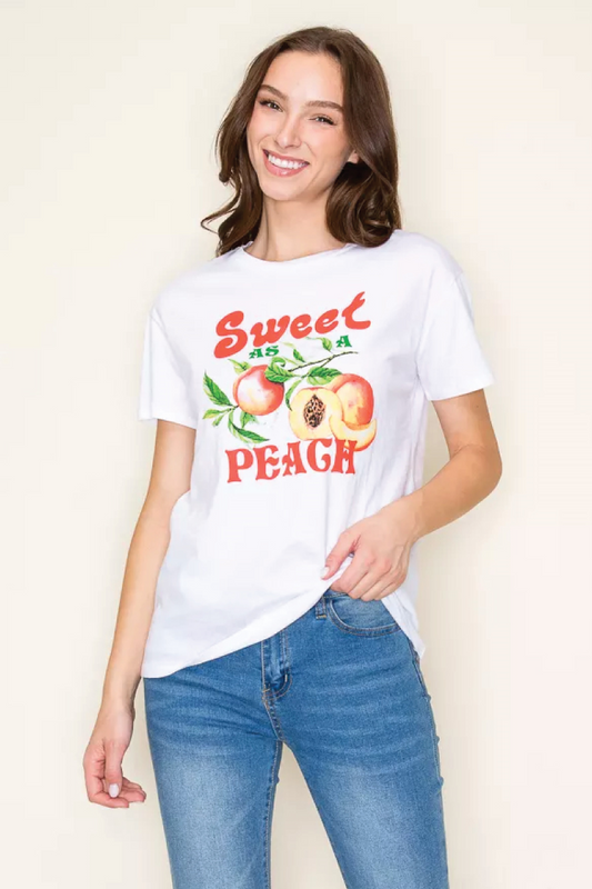 Sweet Peach Tee - WHT