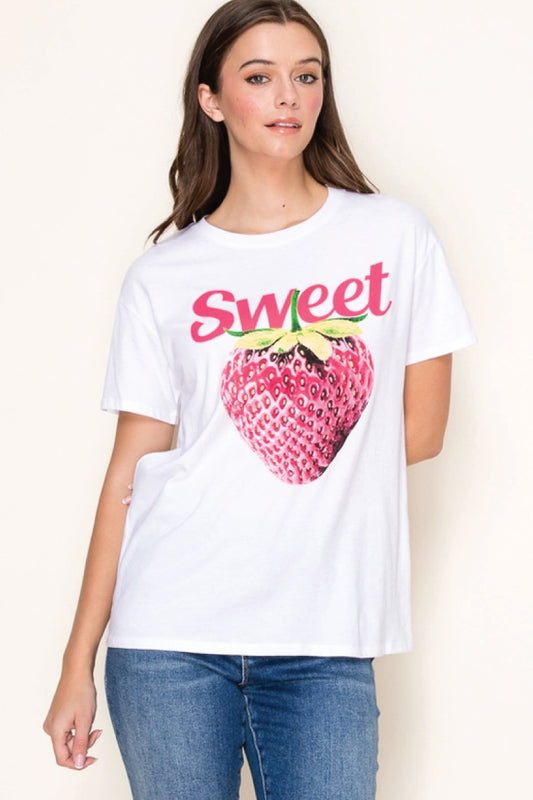 Sweet Strawberry Tee - WHT