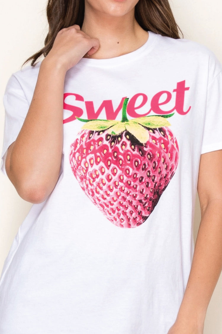 Sweet Strawberry Tee - WHT