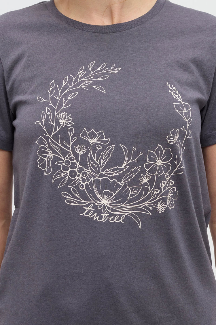 Evergreen Floral Tee - GRY