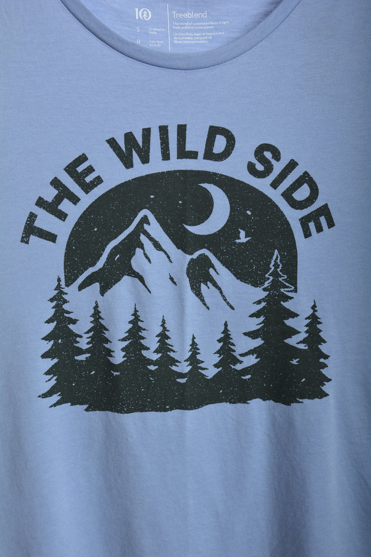 Tentree Treeblend Wild Side Tank Lakeside Blue - LBN