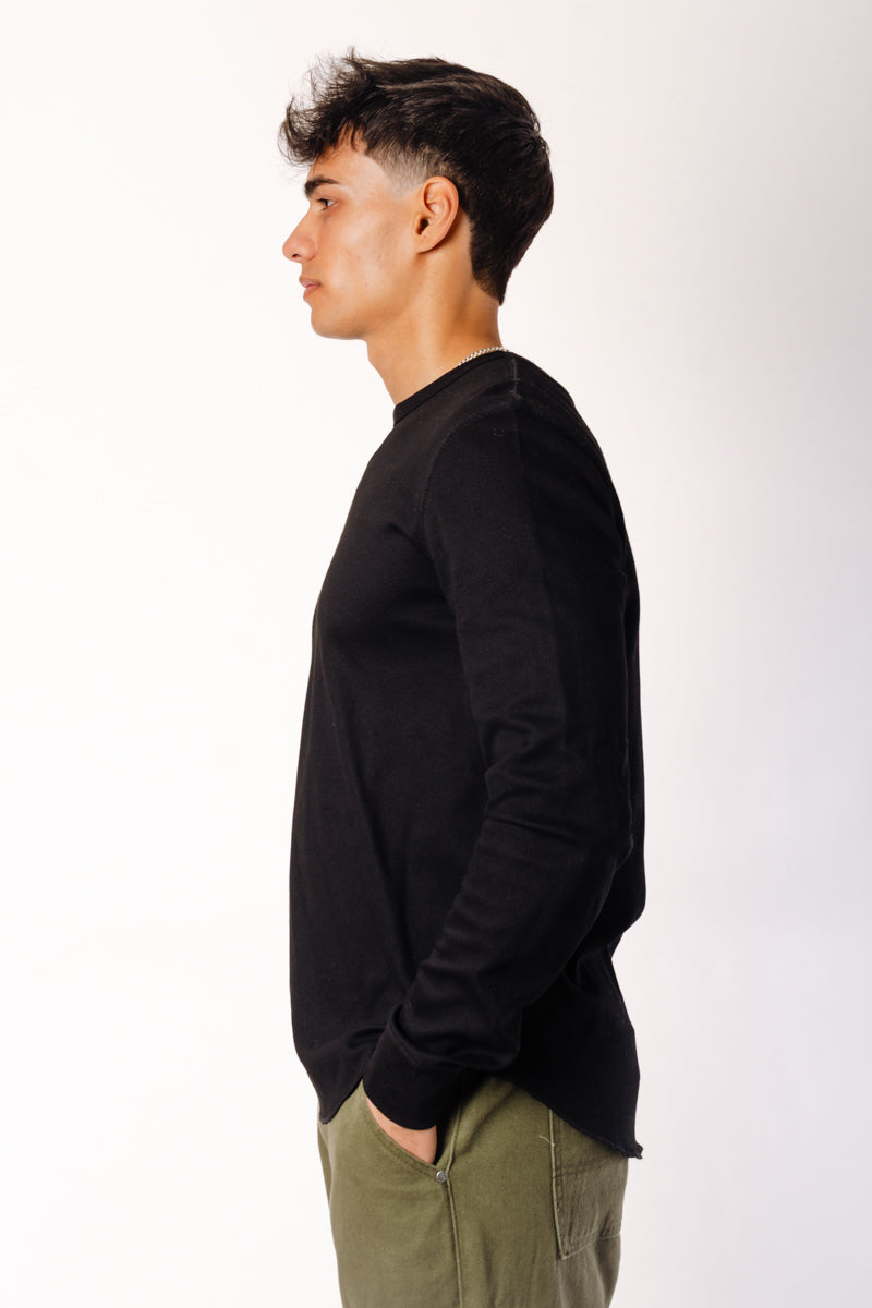 Thermal Waffle Hi-Lo Long Sleeve - JET