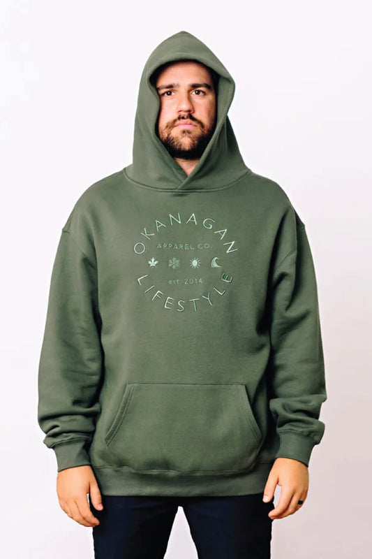 Unisex Green Community Embroidered Hoodie - GRN