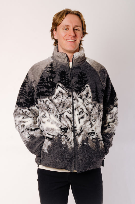 Unisex Printed Sherpa Fleece - WLF