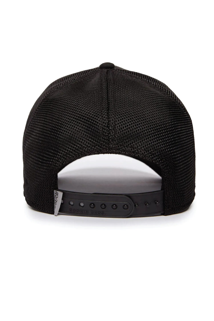 Unisex Suede Bull Trucker Hat - BLK