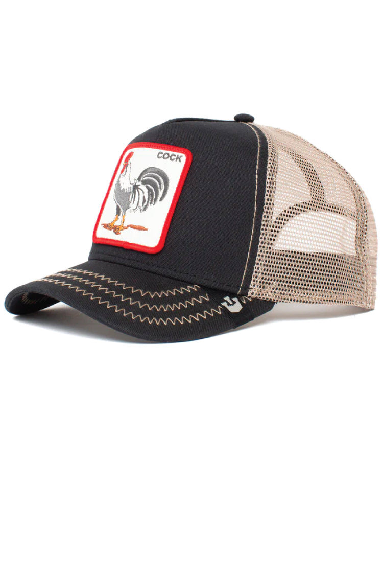 Unisex Rooster Trucker Hat - BLK