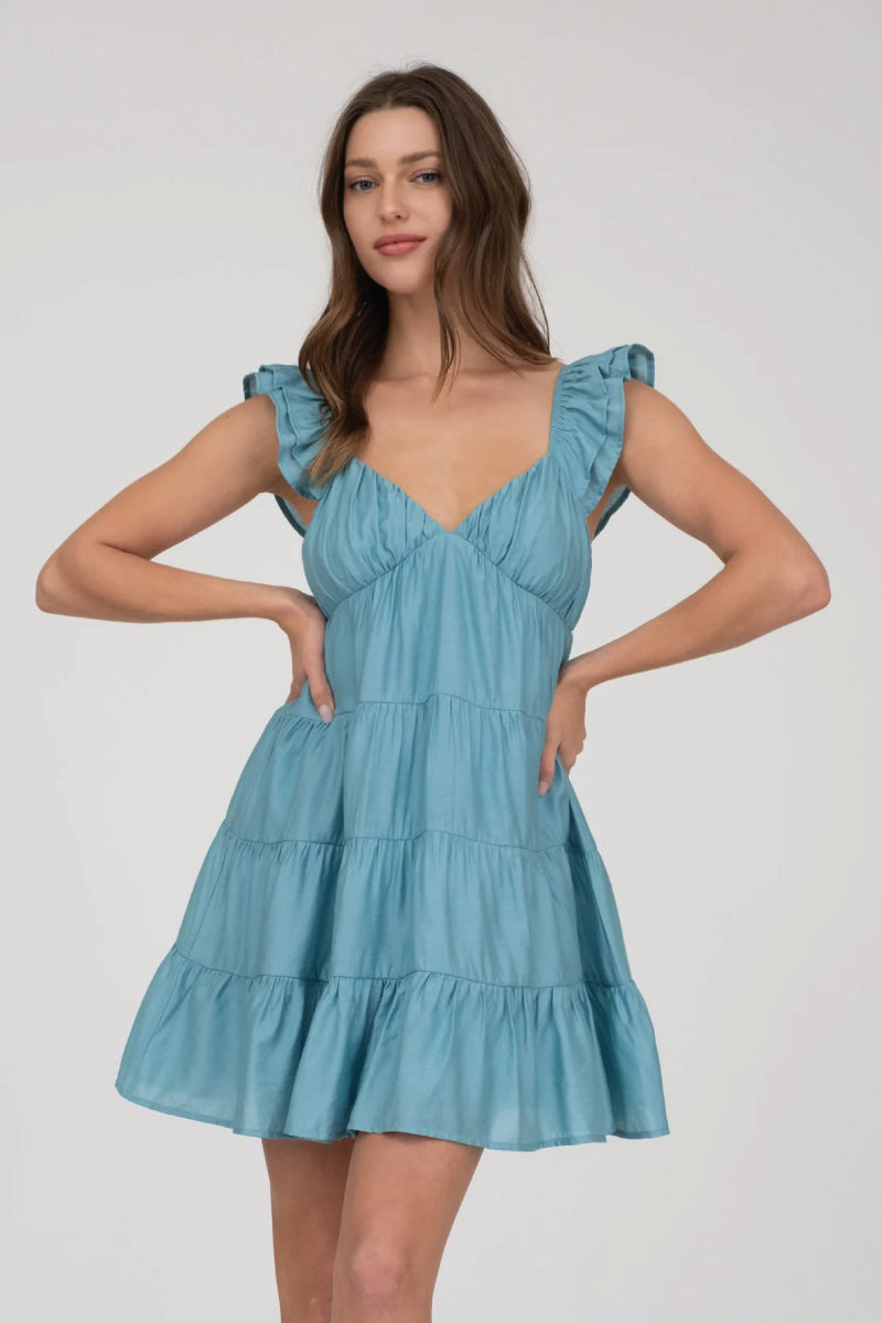 V-Neck Babydoll Dress - MNT