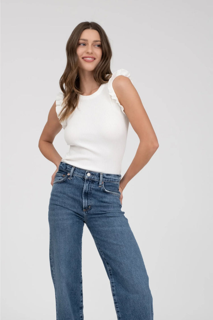 Venus Sweater Knit Top - WHT