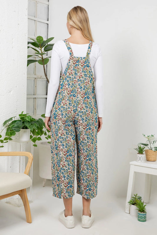 Vintage Floral Overalls - BLU
