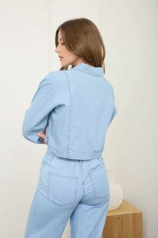 Washed Denim Crop Top - DNM