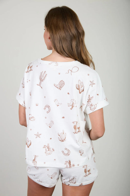 Western Print Tee - IVR