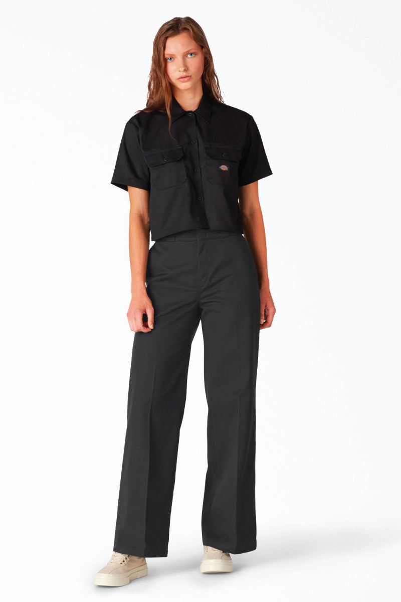 Dickies Girl Skater wide leg work pants in black