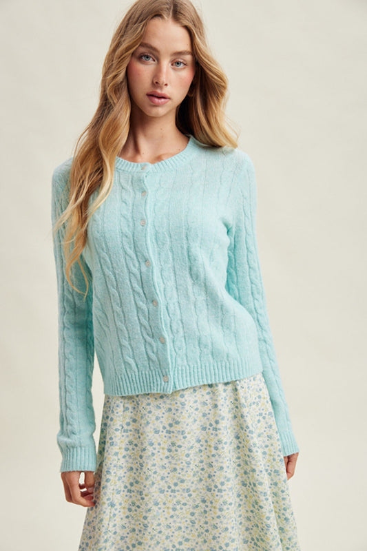 Soft Cable Cardigan - SEA