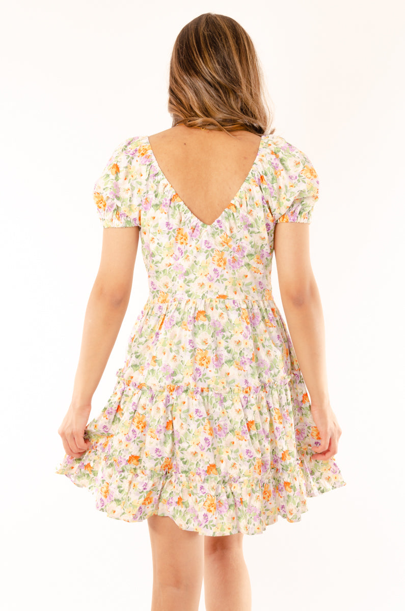 Antique Floral Dress - YEL