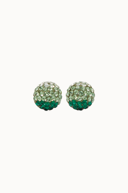 10mm Sparkle Ball Earrings- Evergreen - GRN