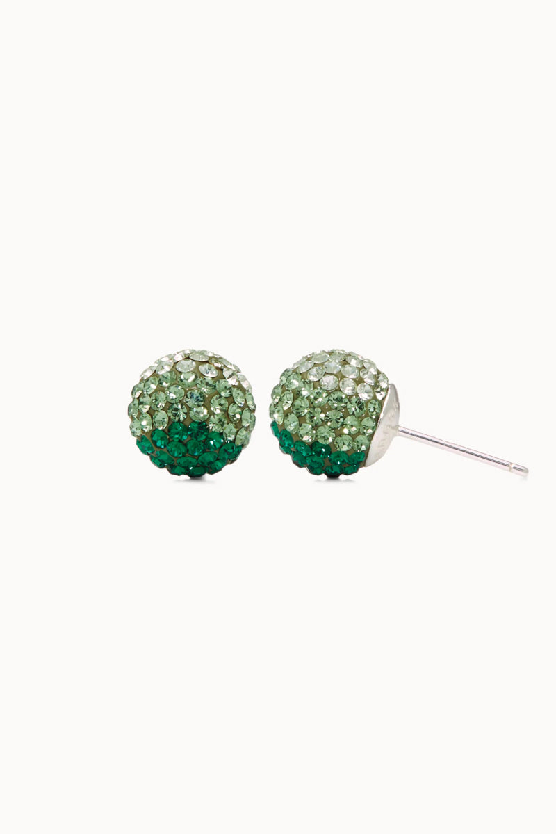 10mm Sparkle Ball Earrings- Evergreen - GRN