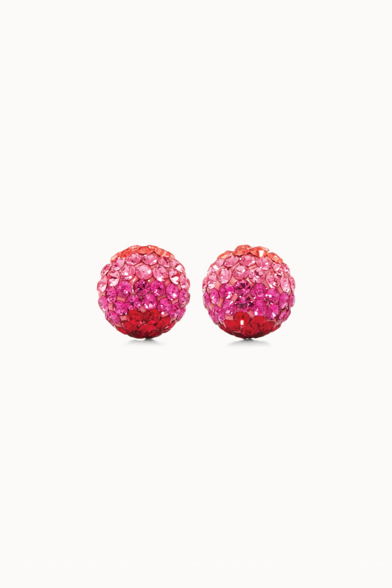 10mm Sparkle Ball Earrings- Prismatic Pink