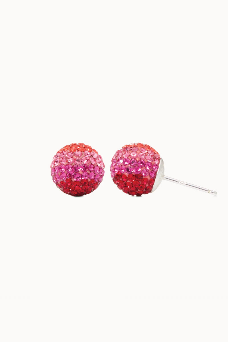 10mm Sparkle Ball Earrings- Prismatic Pink