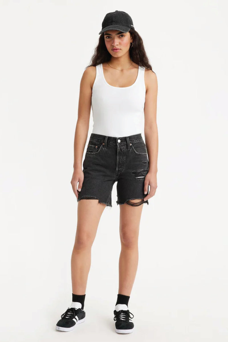 501 Mid Thigh Shorts - BLK