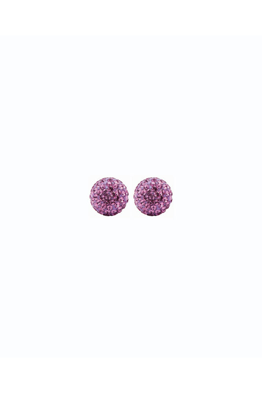 6mm Sparkle Ball Earrings - Amethyst Crystal - PUR