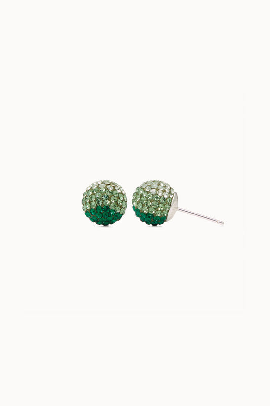 8mm Sparkle Ball Earrings- Evergreen - GRN