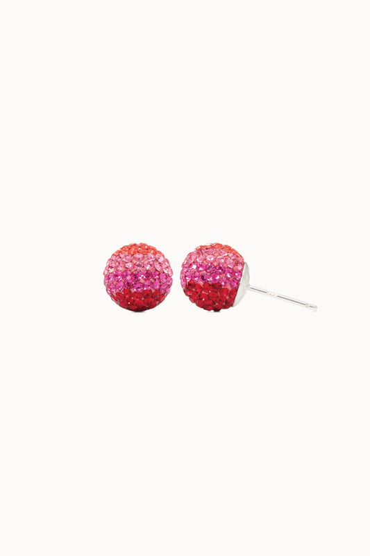 8mm Sparkle Ball Earrings - Prismatic Pink - PRI