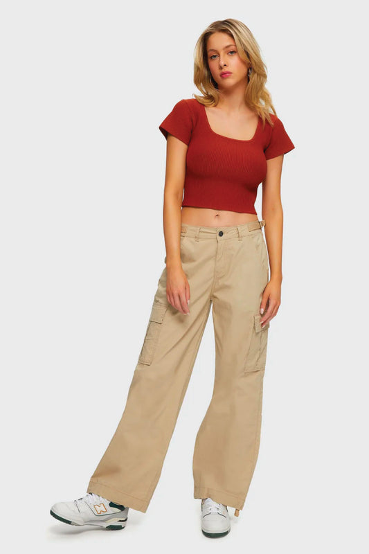 90's Cargo Wide Leg Pants - CRM