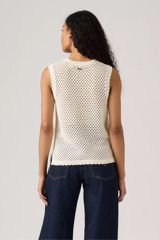 Adrienne Crochet Tank - WHT