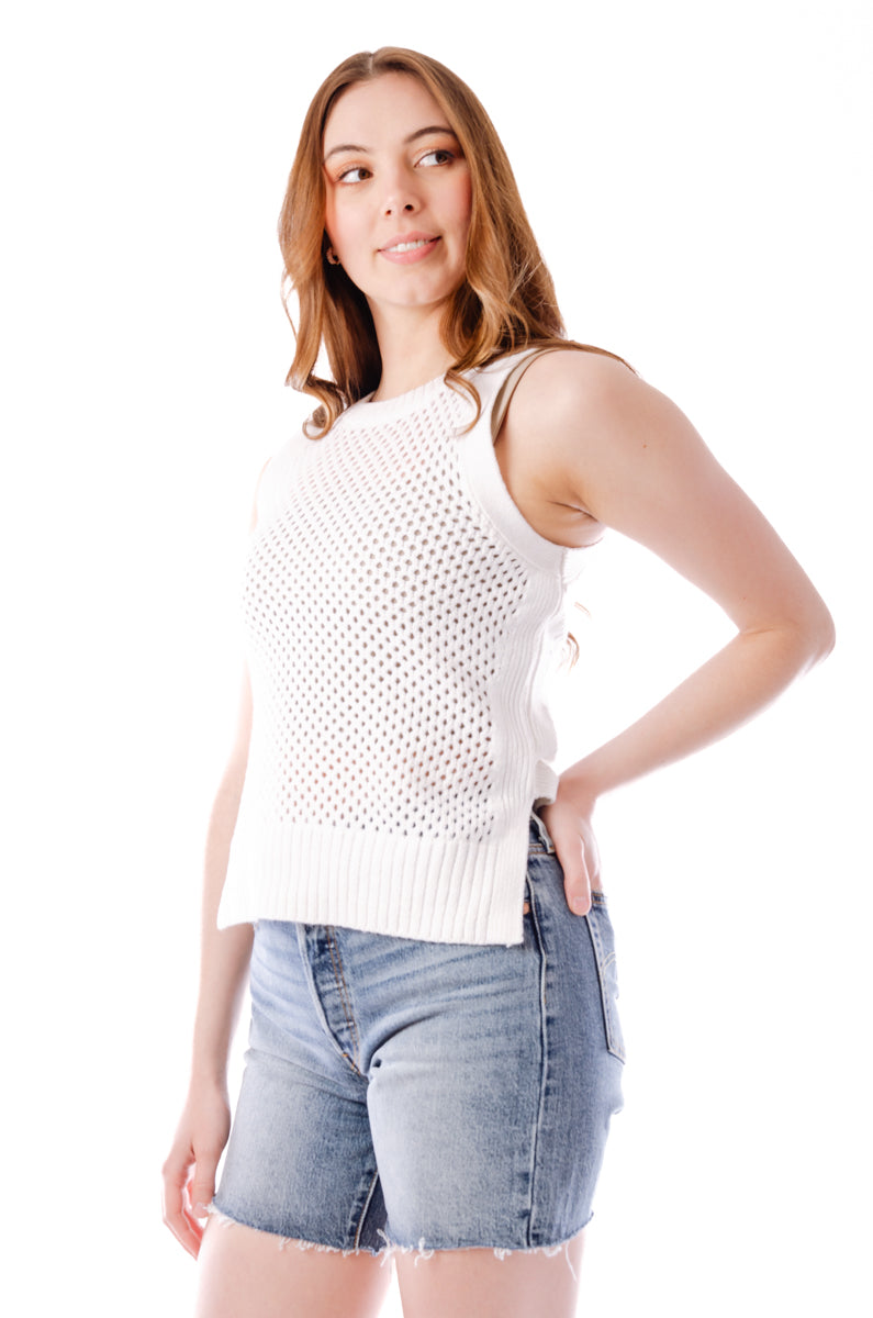 Alora Knit Tank - WHT