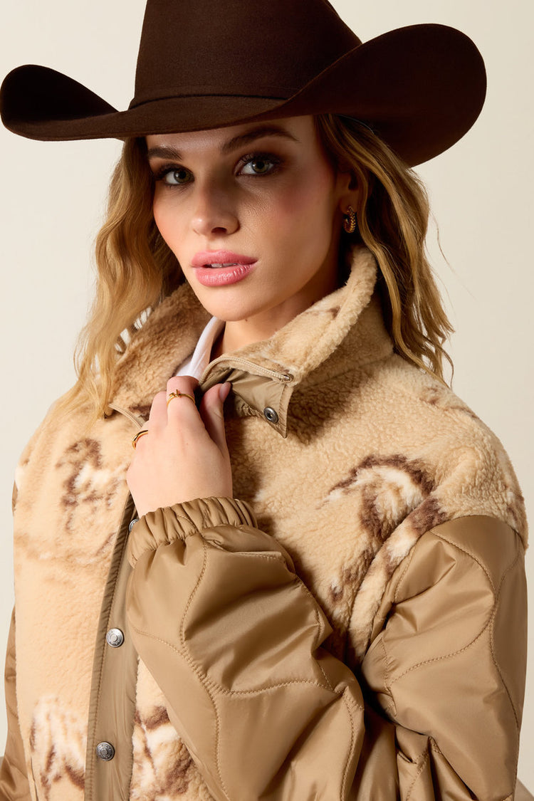 Sherpa Blocked Jacket - BRN