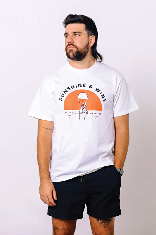 Unisex Sunshine & Wine Tee - White