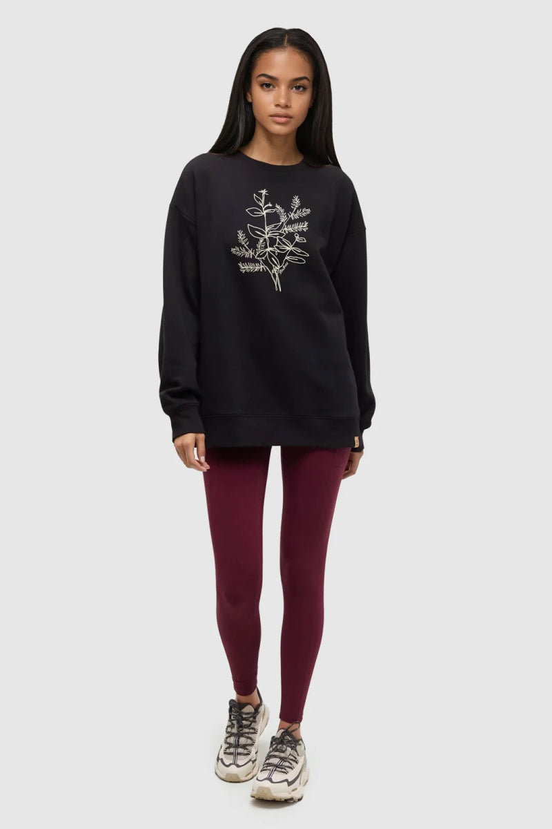 Autumn Flora Crew - BLK