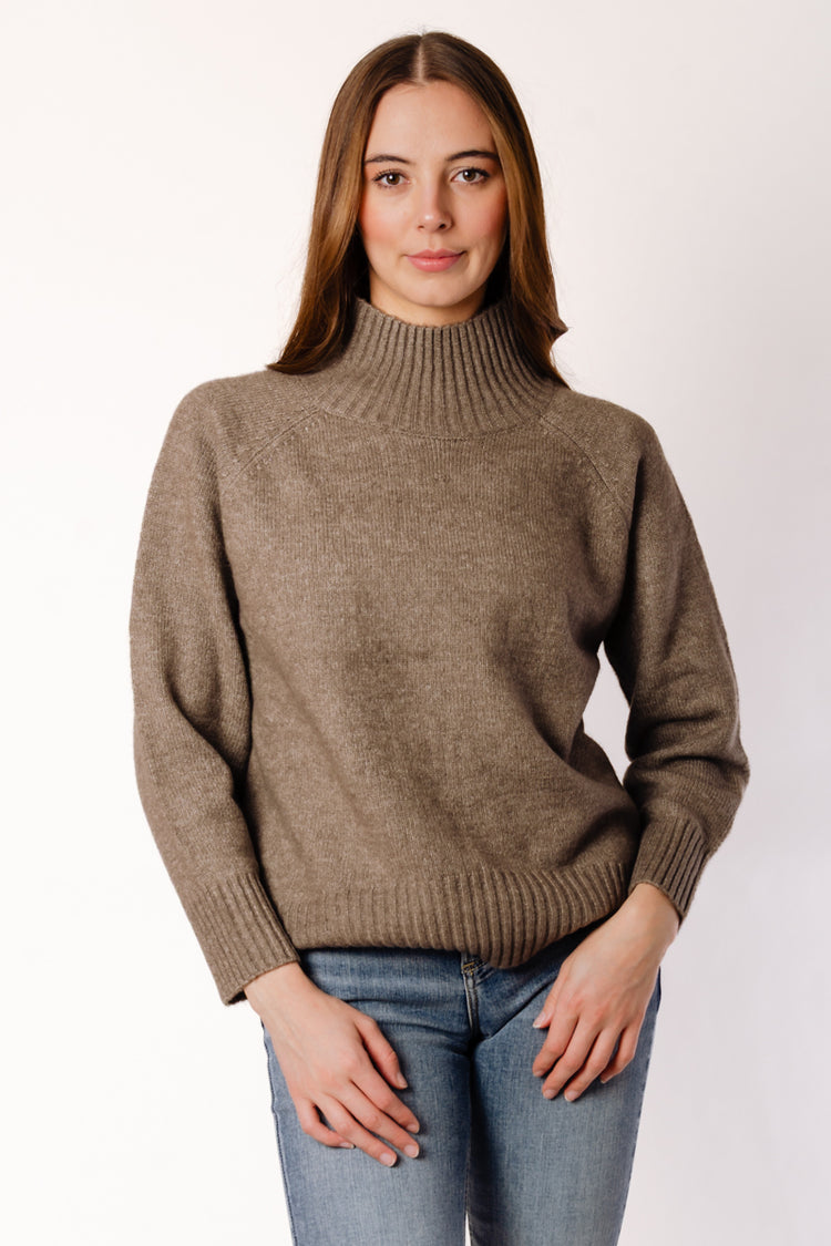 Autumn Mock Neck Sweater - BRN