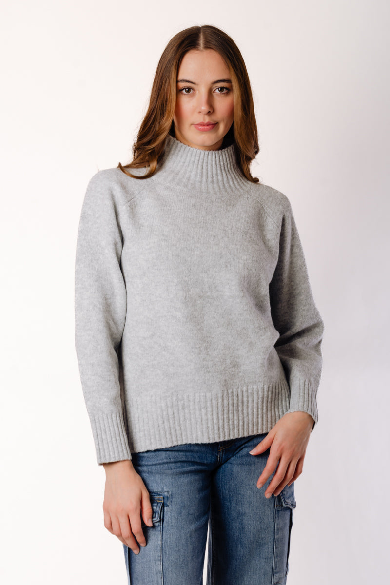 Autumn Mock Neck Sweater - GRY