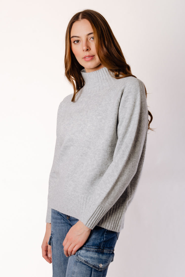 Autumn Mock Neck Sweater - GRY
