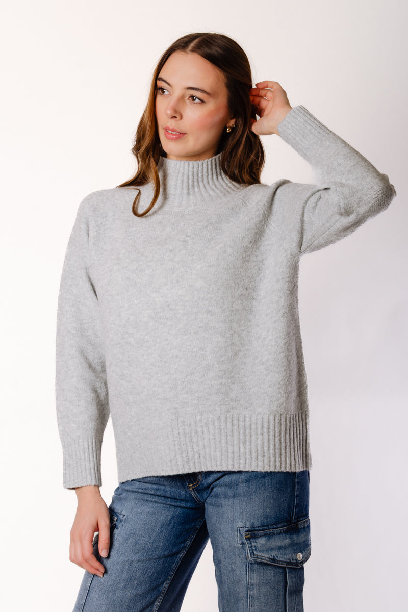Autumn Mock Neck Sweater - GRY
