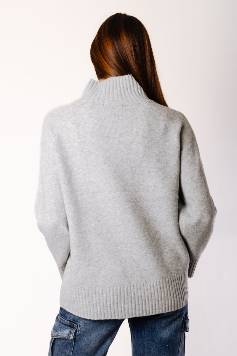 Autumn Mock Neck Sweater - GRY